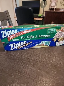 Ziploc Holiday Bags Vintage 2000 2001 Christmas Jumbo Easy Zipper New 2 Boxes - Picture 1 of 8