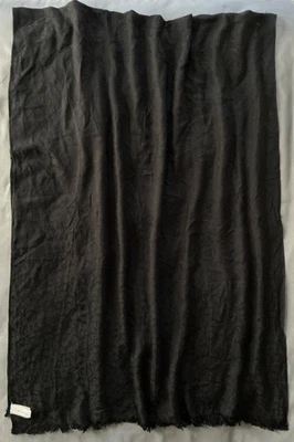 Calvin Klein Wide Rectangular Fringed Viscose Scarf/Wrap Black Logo 72x28” EXC - Image 1 of 4