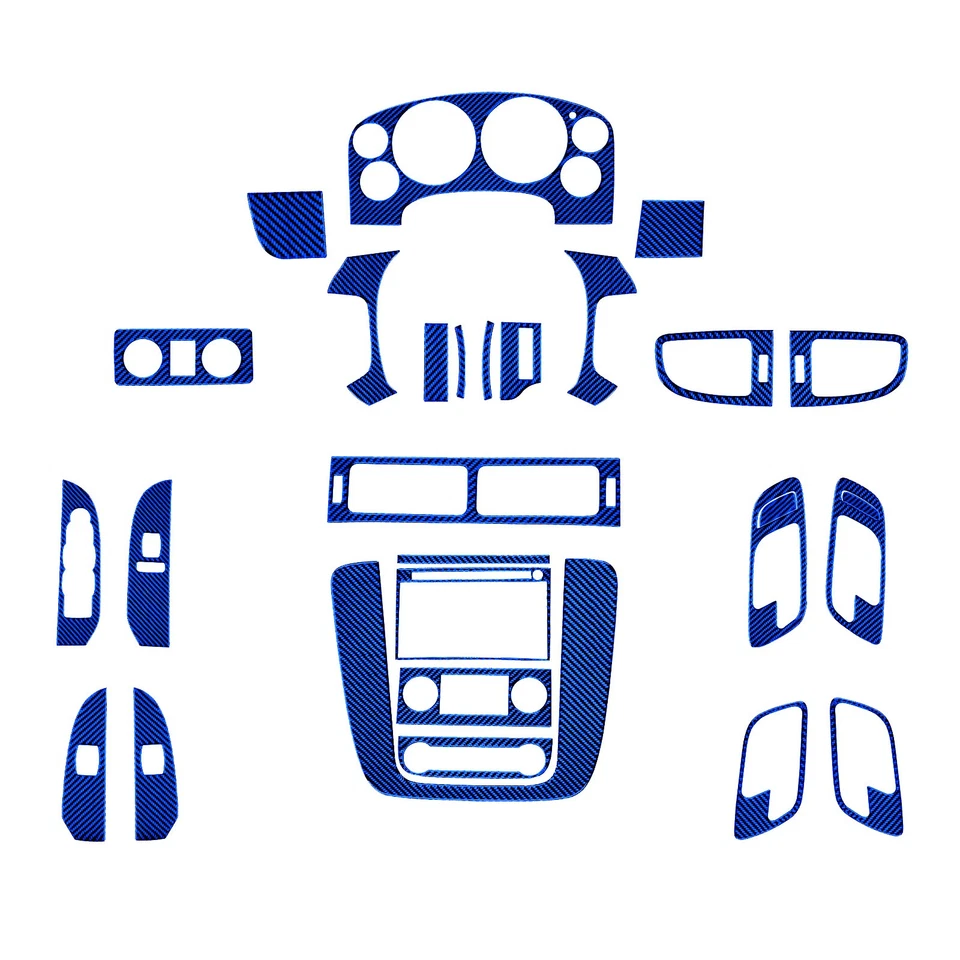 Kits de molduras interiores de fibra de carbono azul de 30 piezas para Silverado/Tahoe/Sierra 2007-2013 Foto 1 de 1