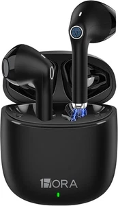 1 Hora Auriculares Inalámbricos Bluetooth 5.3, Auriculares Deportivos Bajos Profundos Negros - Imagen 1 de 7