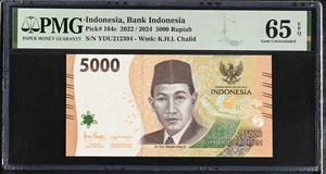 Indonesia 5000 Rupiah 2022 / 2024 P 164 c GEM UNC PMG 65 EPQ - Picture 1 of 3