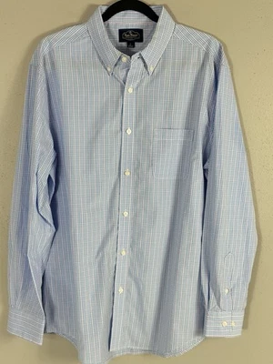 Nat Nast Luxury Originals Men’s Button Up Shirt Blue Pink Check Plaid - Image 1 of 4
