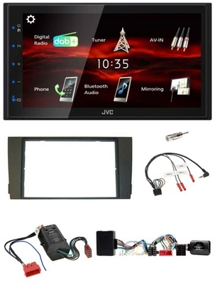 JVC USB Bluetooth Lenkrad DAB 2DIN Autoradio für Audi A6 2001-2005 Vollaktiv - Bild 1 von 4