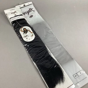 "Extensiones de cabello humano Mylk #1 negro azabache 100 % Remi de 18"" de Outre" - Imagen 1 de 6