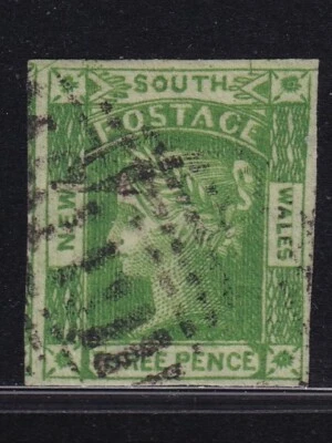 Sello 3P de Nueva Gales del Sur 1851 CANC EN MUY BUEN ESTADO / ¡ALTO VALOR! Foto 1 de 2