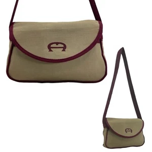 Vintage 80s 90s ETIENNE AIGNER Small Canvas Shoulder Bag Handbag Messenger NWOT - Picture 1 of 19