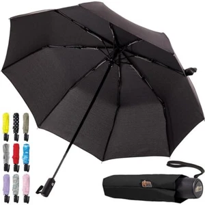 Windproof Compact Stick Umbrella for Rain, Travel One-Click Automatic Open an... - Picture 1 of 9