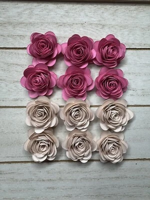 12 Rolled Paper Flowers - Small 1 Inch Flowers - Image 1 of 2