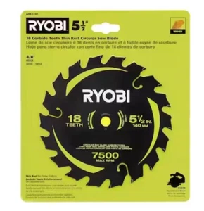 5-1/2 In. 18t Thin Kerf Carbide Circular Saw Blade | Ryobi Teeth - Picture 1 of 3