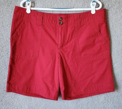 NUEVO Pantalones Cortos Eddie Bauer Para Mujer Ripstop Carga Gorpcore Senderismo Rojo Algodón Talla 14 Foto 1 de 4