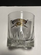 VTG Chivas Regal Scotch Whiskey Rock Glass Gold Shield Logo Clear Cut Glass