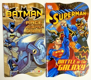 BATMAN Race Against Crime & SUPERMAN Battle Of The Galaxy Board Books - Picture 1 of 1