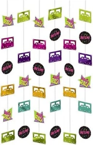 Awesome Party Retro 80's Decades Theme Party Hanging String Decorations - Picture 1 of 1