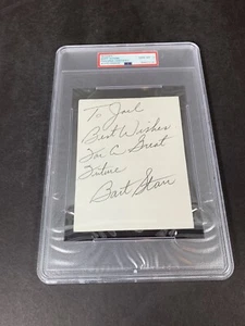 Bart Starr HOF NFL Packers Autograph Signed Note, PSA GRADE 10 Gem-Mint - Picture 1 of 3