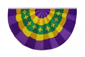 BANDERA PÚRPURA Y DORADA Flor de Lis - LOUISIANA - NUEVA ORLEANS - MARDI GRAS BANDERA - Imagen 1 de 4