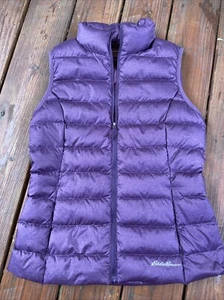 Eddie Bauer Vest Women's Small Purple EB650 Full Zip Down Fill Puffer Vest Nylon - Picture 1 of 4