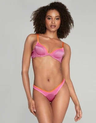 Juego de seda Agent Provocateur Viv Sorbet rosa 34B/3 nuevo con etiquetas Foto 1 de 4