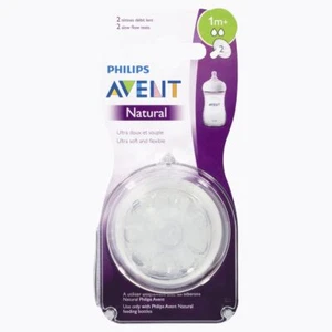 AVENT TEAT NAT SLW FLOW 1M-2 PC/PK NATURAL SLOW - 1M+ 2PK 652 - Picture 1 of 2
