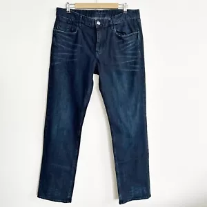 Jeans Robert Graham uomo 36x34 blu gamba dritta lavaggio scuro denim elasticizzato - Foto 1 di 8