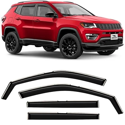 Parasoles de lluvia protectores de viento para Jeep Compass 2017-2025 Foto 1 de 4