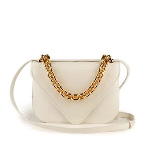 NEU BOTTEGA VENETA Schultertasche Mount Envelope Chain weiß Leder - Bild 1 von 10