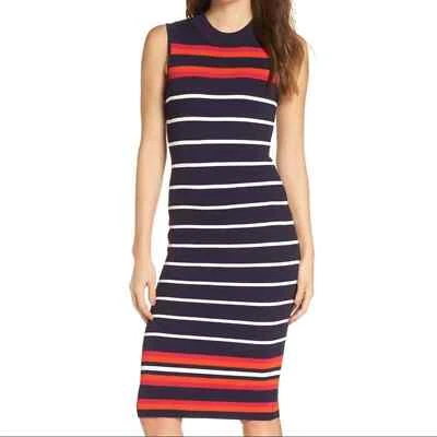 Новый Eliza J в полоску без рукавов эластичной вязаный midi платье плюс размер 1 X - Изображение 1 из 4