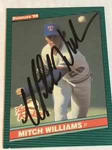 Mitch Williams “Wild Thing” Signed Autographed 1986 Donruss RC - Rangers, Phils - Picture 1 of 1