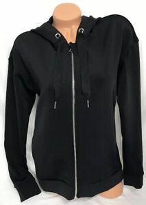 Victoria Secret Sport Black Hooded Full Zip Jacket Size Small Retail $110