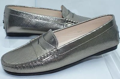 Nuevos zapatos planos para mujer Tod's talla 36,5 gris mocasín de goma  Foto 1 de 4