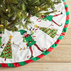 Pier 1 Imports Light-Up LED Elves Christmas Tree Skirt - 50" Dia SOLD OUT - Picture 1 of 3
