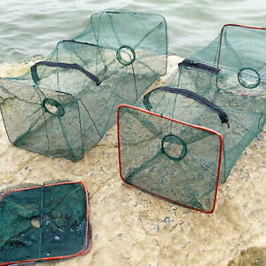 Crayfish Eel Live Crab Trap Net Shrimp Lobster Fishing Cage Collapsible Portable