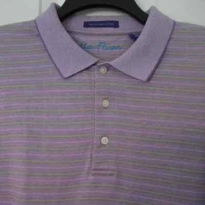 Alan Flusser Mens S/S Purple Cotton Golf Polo Shirt - Size XXL - Image 1 of 2