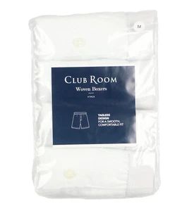 CLUB ROOM 4-Pack Woven Boxer Underwear sz M Medium White Boxers - Picture 1 of 2