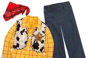 Disney Store Cowboy Woody Costume for Kids Toy Story Top Vest Pants Badge 3 3T - Picture 1 of 10