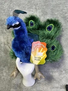 Folkmanis PEACOCK Hand Puppet Small Plush Stuffed Animal NWT - Picture 1 of 8