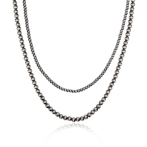Navajo Collana a Strati di Perle Western Cowgirl Country Regalo per Donna 1pz (4mm... - Foto 1 di 5