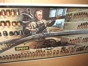 GUNSMITH SHOP Blacksmith - SPEER - 3-D Chart -- OLD TIN WESTERN SIGN - Dated '92 - Picture 1 of 11
