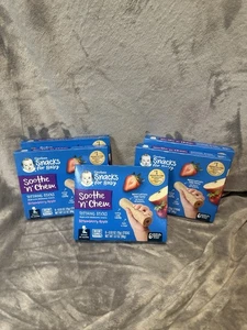 Gerber Baby Snacks Teething Sticks Soothe Chew Strawberry Apple Grains Case Of 5 - Picture 1 of 3