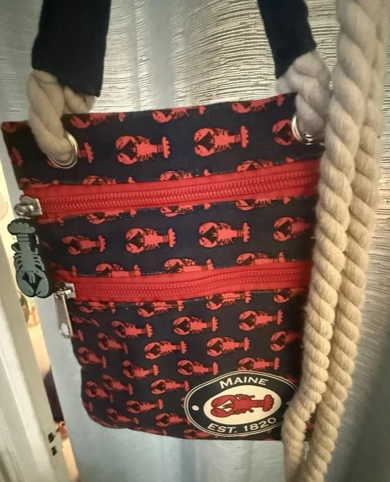 Maine Lobster Print Zippered Cross Body Bag Purse - Image 1 of 4