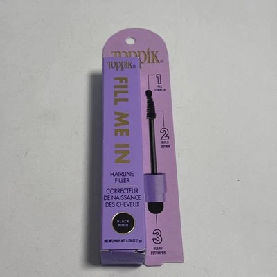 Nuevo relleno Toppik Fill Me In Hair Line Black Noir 0,176 oz sellado Foto 1 de 4