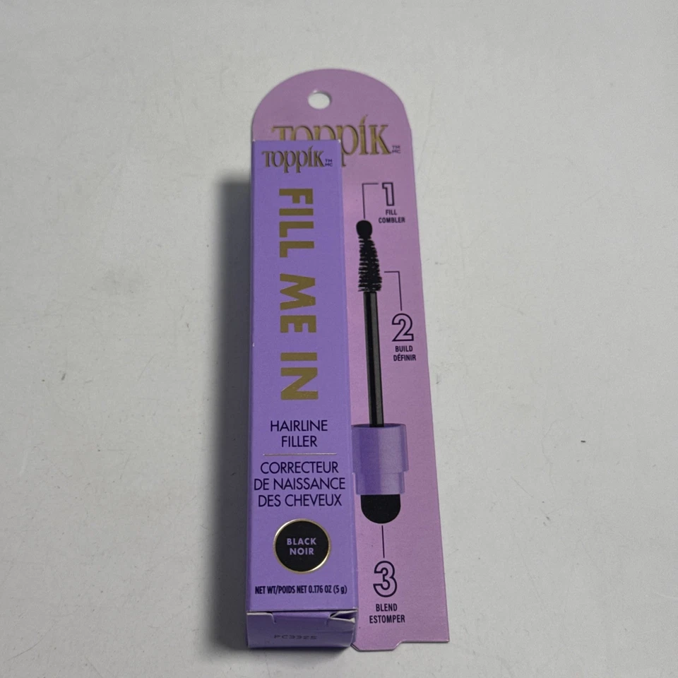 Nuevo relleno Toppik Fill Me In Hair Line Black Noir 0,176 oz sellado Foto 1 de 4