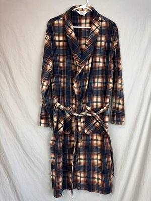 De Colección Harcourt Bata a Cuadros Para Hombres GRANDE Franela 100% Algodón Corbata Cinturón Bolsillos TAIWÁN Foto 1 de 4