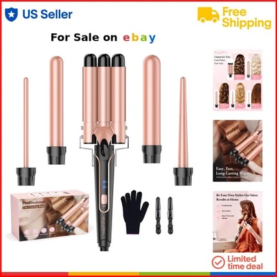 Juego de varita rizadora Waver 5 en 1 con 3 barriles para mujer todo tipo de cabello Foto 1 de 4