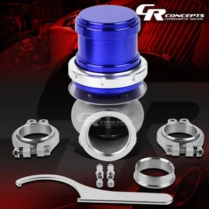 UNIVERSAL 40MM TURBO MANIFOLD EXHAUST 5" BLUE V-BAND EXTERNAL WASTEGATE+SPRING - Picture 1 of 5