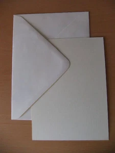 100 Ivory Linen A6 Postcard style Blank Cards & Ivory Envelopes - Weddings !! - Picture 1 of 1