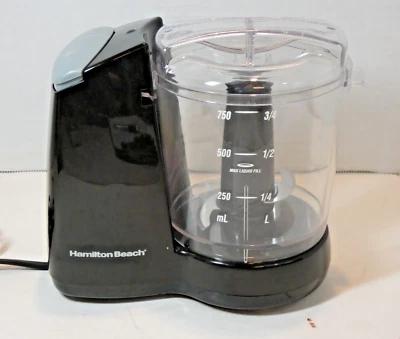 HAMILTON BEACH 72603F Mini Food Processor Blender Chopper Grinder Black Tested - Image 1 of 4