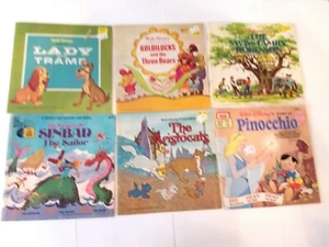 Lot of 6 Walt Disney vintage childrens books Lady Tramp Goldilocks Swiss Family  - Picture 1 of 9
