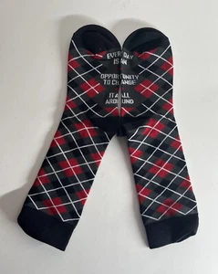 Argyle Inspirierende Socken "Jeder Tag ist eine Gelegenheit, es rundum zu ändern" - Bild 1 von 4