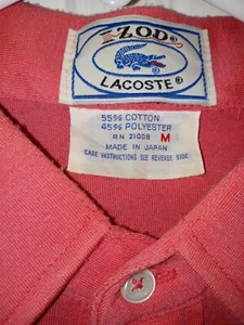 LACOSTE LOGO Salmon Pink SHIRT SIZE M COLLARED 100% cotton - Picture 1 of 6