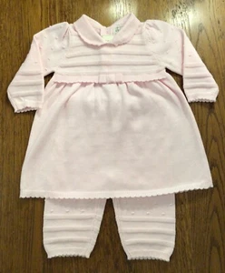 💗 BABY GIRLS KNITTED DRESS & KNICKERS  SET BABY PINK 0/3, 3/6, 6/9 Months BNWT - Picture 1 of 1